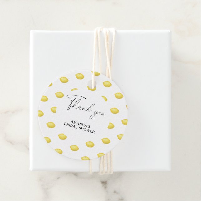 Lemon Citrus - Hochzeit Danke Geschenkanhänger (Beispiel)