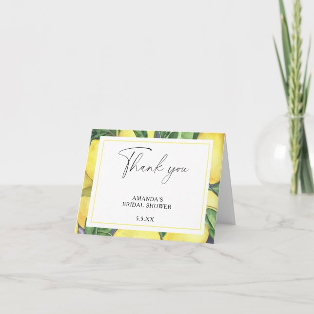 Lemon Citrus - Hochzeit Dankeschön Karte (Vorderseite)