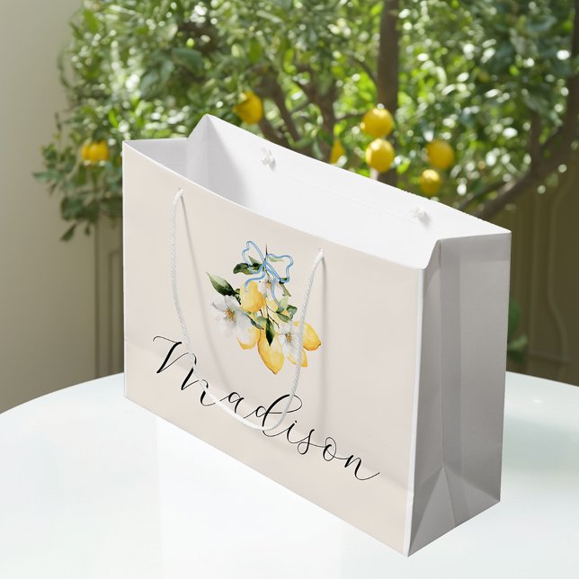 Lemon Citrus Italienischer Name für Hochzeitsschri Große Geschenktüte (Von Creator hochgeladen)