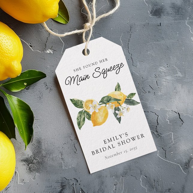 Lemon Citrus Main Squeeze Brautparty Geschenkanhänger (Von Creator hochgeladen)