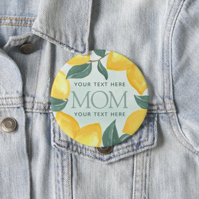 Lemon Citrus MAMA Baby Showknopf Button (Beispiel)