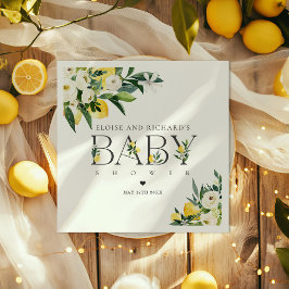 Lemon Citrus Mittelmeer Botanical Baby Dusche Serviette