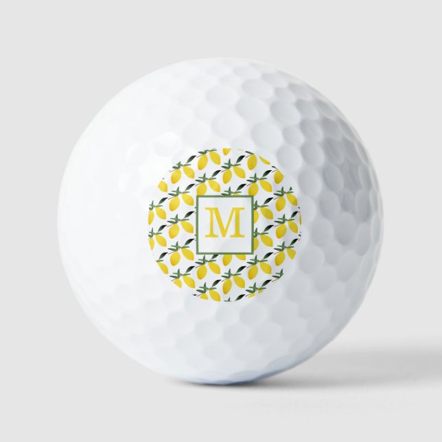 Lemon Citrus Monogram Golfball (Vorderseite)