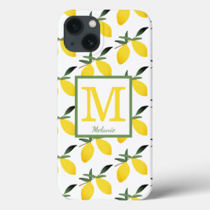 Lemon Citrus Monogram Name Case-Mate iPhone Hülle