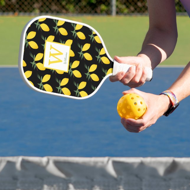 Lemon Citrus Monogram Name Pickleball Schläger (InSitu)