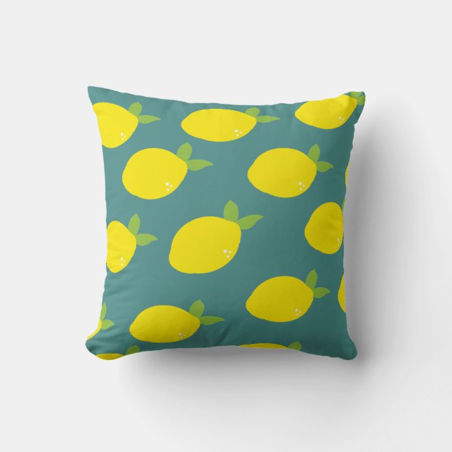 Lemon Citrus Muster Pillow Kissen (Vorderseite)