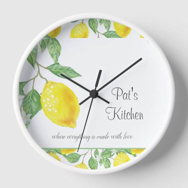 Lemon Citrus Personalisiert Kitchen Wall Clock Uhr (Vorderseite)