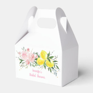 Lemon Citrus Pink Floral Brautparty Geschenkschachtel