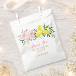 Lemon Citrus Pink Floral Brautparty Geschenktütchen