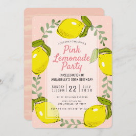 Lemon Citrus Pink Lemonade Party Einladung