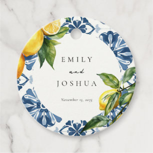 Lemon Citrus Positano Italienische Hochzeit Geschenkanhänger