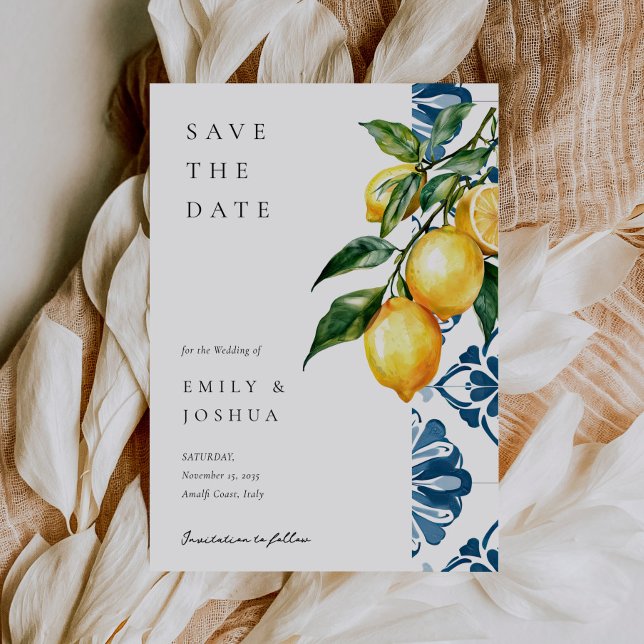 Lemon Citrus Positano Italienische Hochzeit Save The Date (Von Creator hochgeladen)