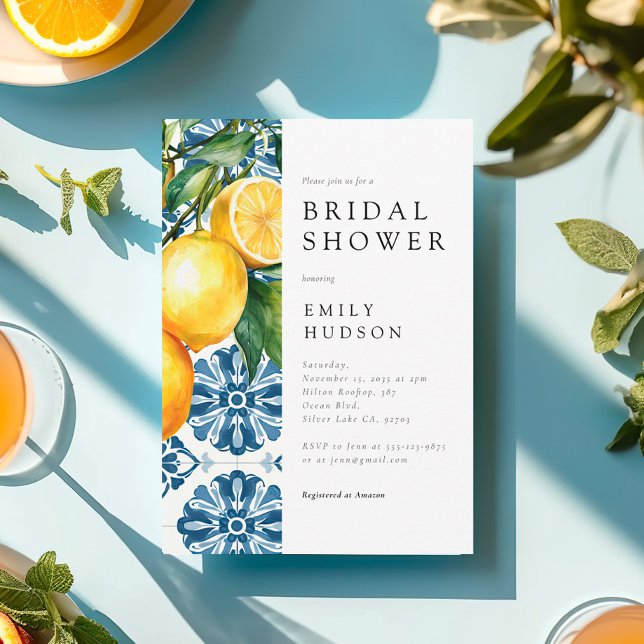 Lemon Citrus Positano Italienisches Brautparty Einladung (Von Creator hochgeladen)