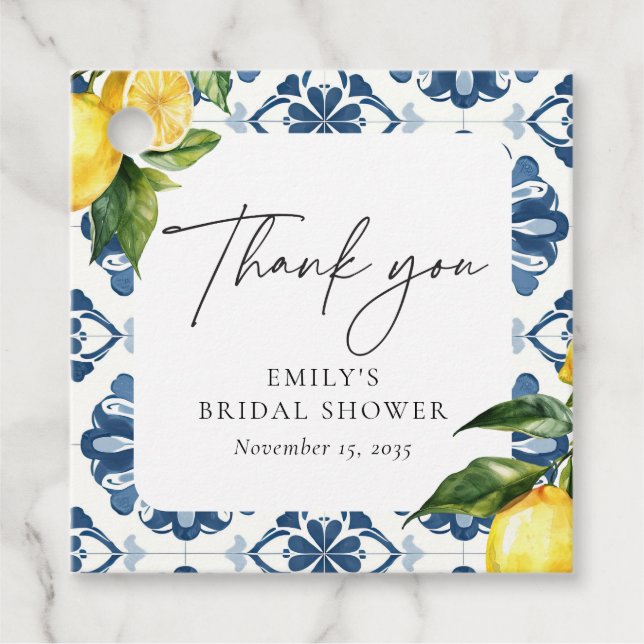 Lemon Citrus Positano Italienisches Brautparty Geschenkanhänger (Vorderseite)