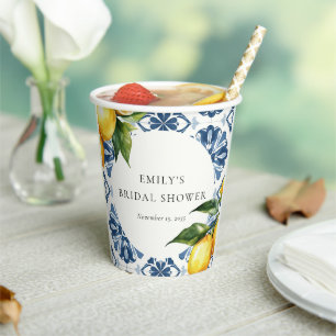 Lemon Citrus Positano Italienisches Brautparty Pappbecher