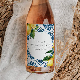 Lemon Citrus Positano Italienisches Brautparty Weinetikett