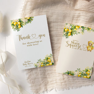 Lemon Citrus Sommer geschlechtsneutral Baby Dusche Dankeskarte