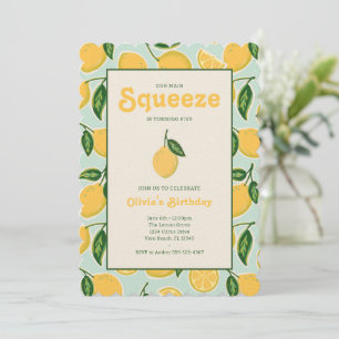 Lemon Citrus Squeeze Sommer Geburtstag Einladung