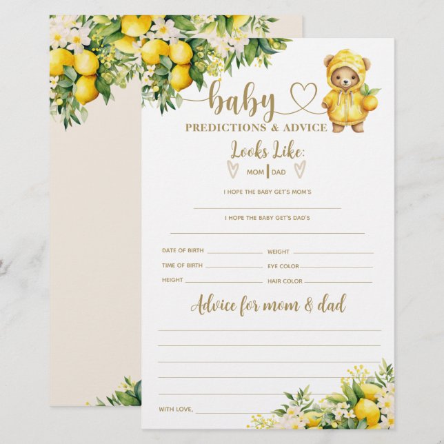 Lemon Citrus Summer Baby Showspiel (Vorne/Hinten)