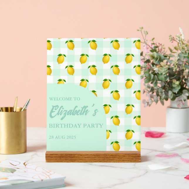 Lemon Citrus Summer Birthday Acrylschild (Hochzeit)