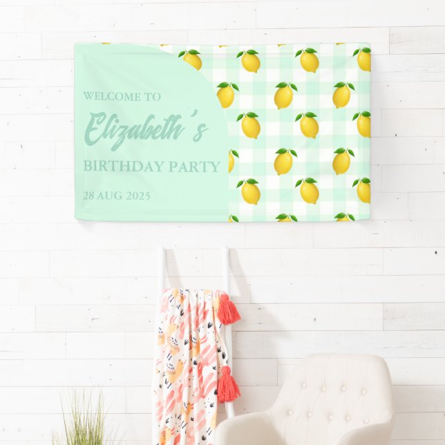 Lemon Citrus Summer Birthday Banner (Insitu)