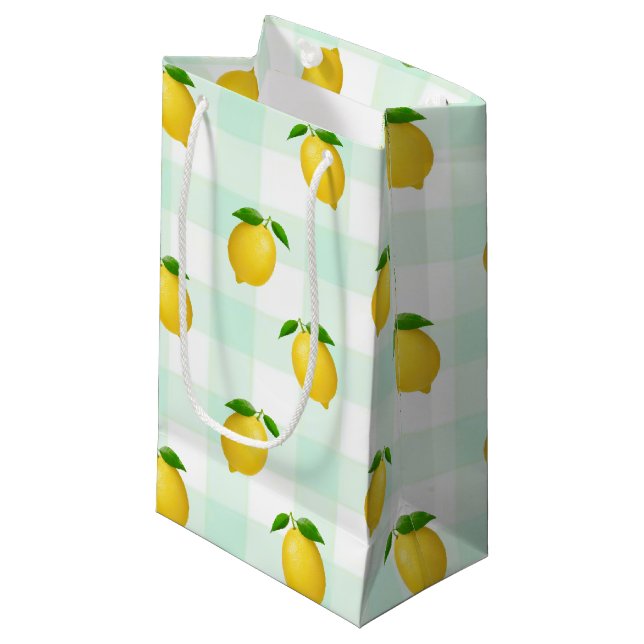 Lemon Citrus Summer Birthday Kleine Geschenktüte (Vorderseite Schrägansicht)