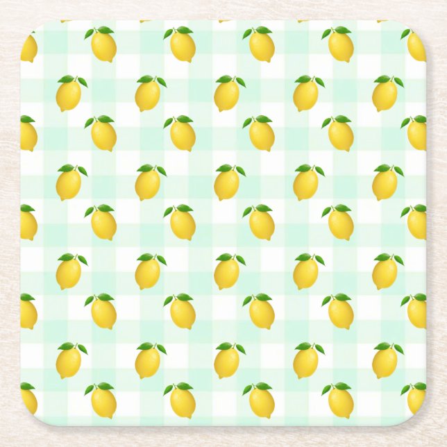 Lemon Citrus Summer Birthday Rechteckiger Pappuntersetzer (Vorderseite)