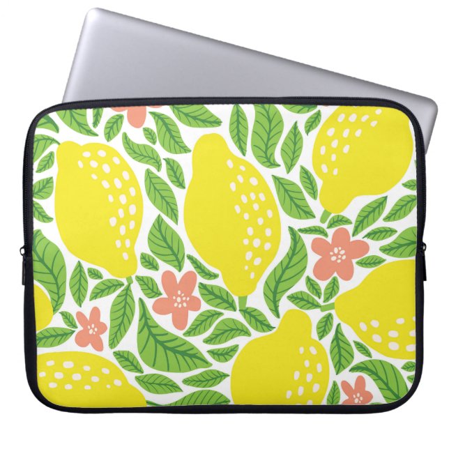 Lemon Citrus Summer Vintag Pattern Laptopschutzhülle (Vorderseite)