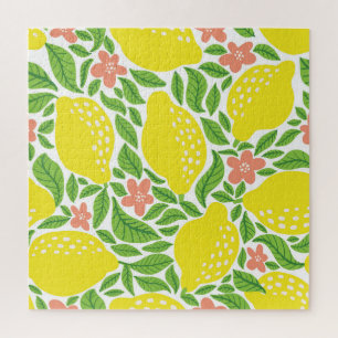 Lemon Citrus Summer Vintag Pattern Puzzle