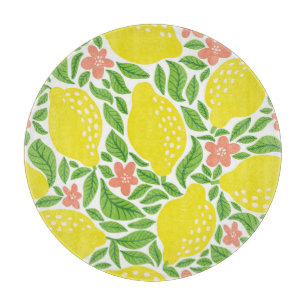Lemon Citrus Summer Vintag Pattern Schneidebrett