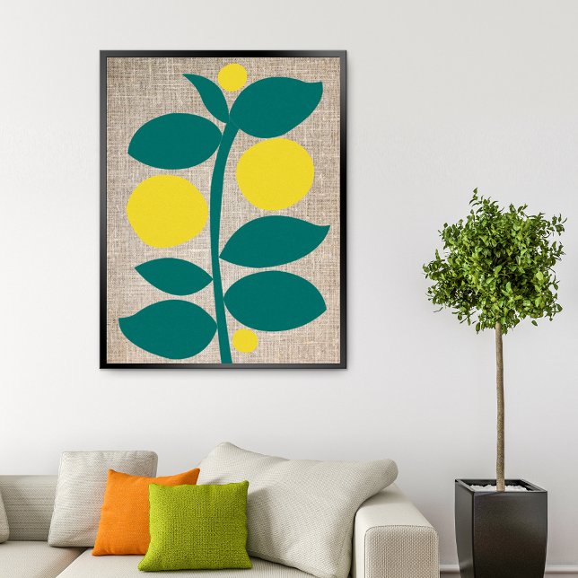 Lemon Citrus Tree Branch Gelb Grün Abstrakt Poster (Von Creator hochgeladen)