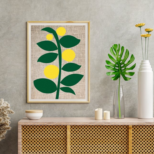 Lemon Citrus Tree II Branch Yellow Green Abstrakt Poster (Von Creator hochgeladen)