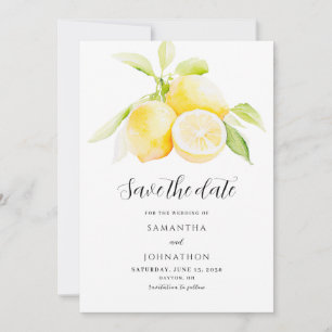 Lemon Citrus Watercolor Hochzeit speichern das Dat Save The Date
