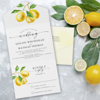 Lemon Citrus Watercolor Wedding