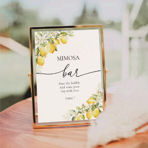 Lemon Citrus Wedding Mimosa Bar Sign Sockelschild