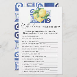 Lemon citrus - Wer kennt das beste Spiel der Braut