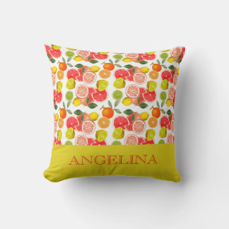 Lemon citrus yellow Pattern  Kissen