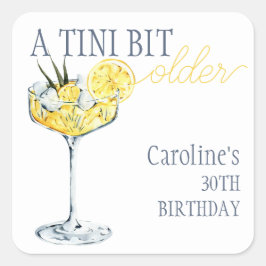 Lemon cocktail A tini bit Older 30th Birthday Quadratischer Aufkleber