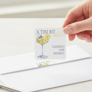 Lemon-Cocktail Ein bisschen älter 30. Geburtstag Quadratischer Aufkleber