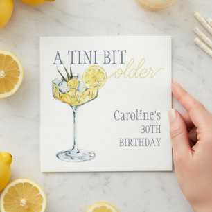 Lemon-Cocktail Ein bisschen älter 30. Geburtstag Serviette