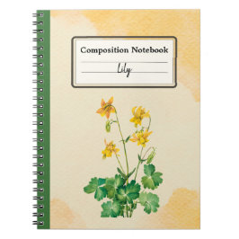 Lemon Columbine Blume Personalisierte Zusammensetz Notizblock
