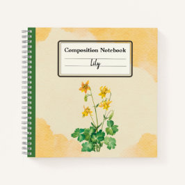 Lemon Columbine Blume Personalisierte Zusammensetz Notizbuch