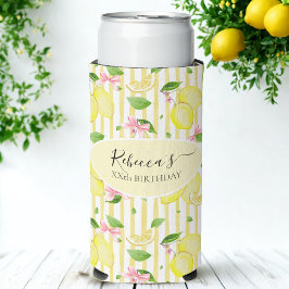 Lemon Coquette Pink Bows And Yellow Stripes Selters Dosenkühler