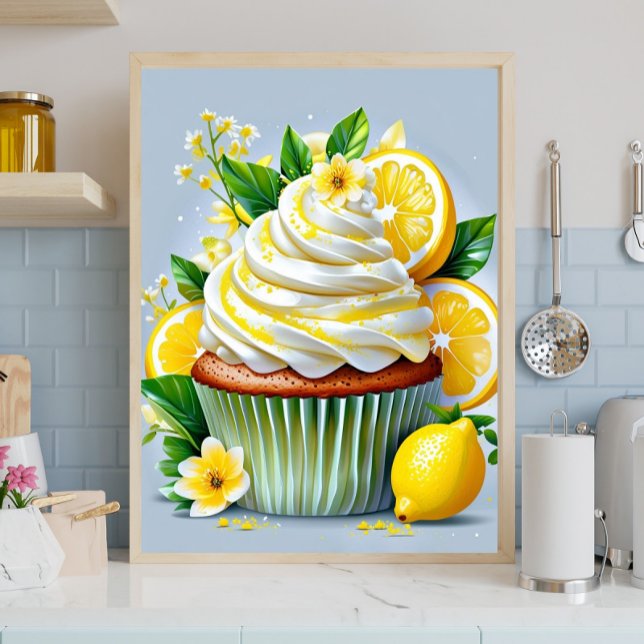Lemon Cupcake Kitchen & Bakery Wall Art Canvas Leinwanddruck (Von Creator hochgeladen)