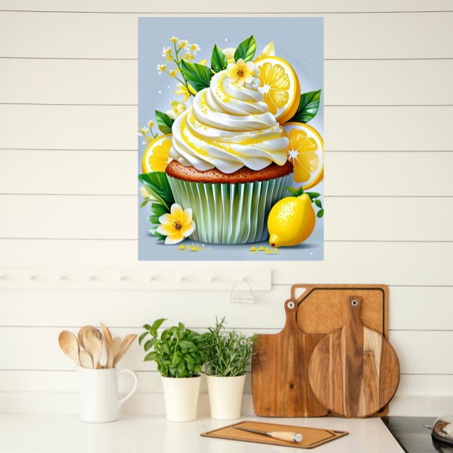 Lemon Cupcake Kitchen & Bakery Wall Art Poster (Von Creator hochgeladen)