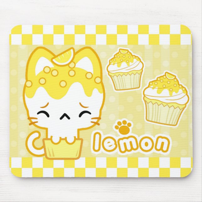 Lemon Cupcake Kitty Mousepad (Vorne)