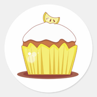 Lemon Cupcake Koordination von Umschlag Aufklebern Runder Aufkleber