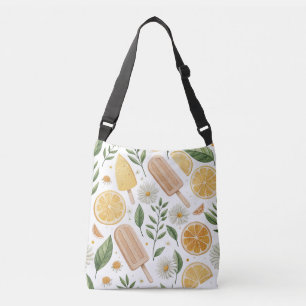 Lemon Daisy Umhängetasche – Citrus Floral Alltagst Tragetaschen Mit Langen Trägern