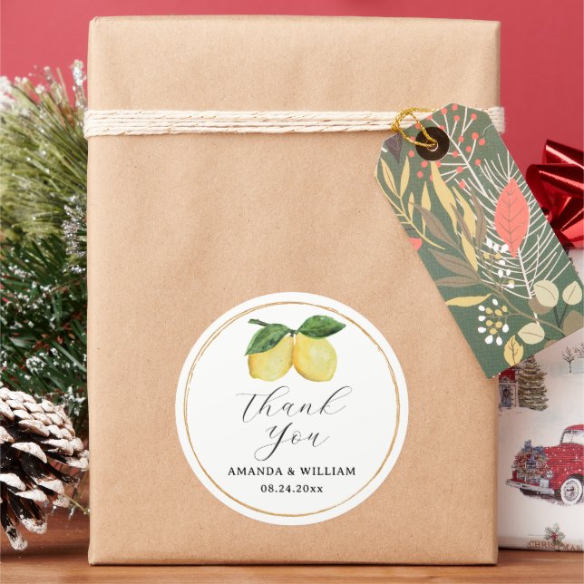 Lemon Danke Runder Aufkleber (Feiertag)