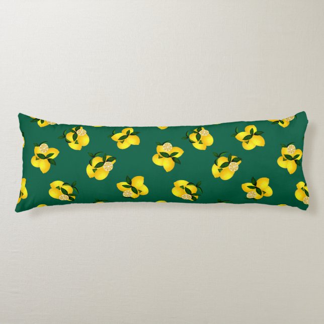 Lemon Dark Green Seitenschläferkissen (Vorderseite)